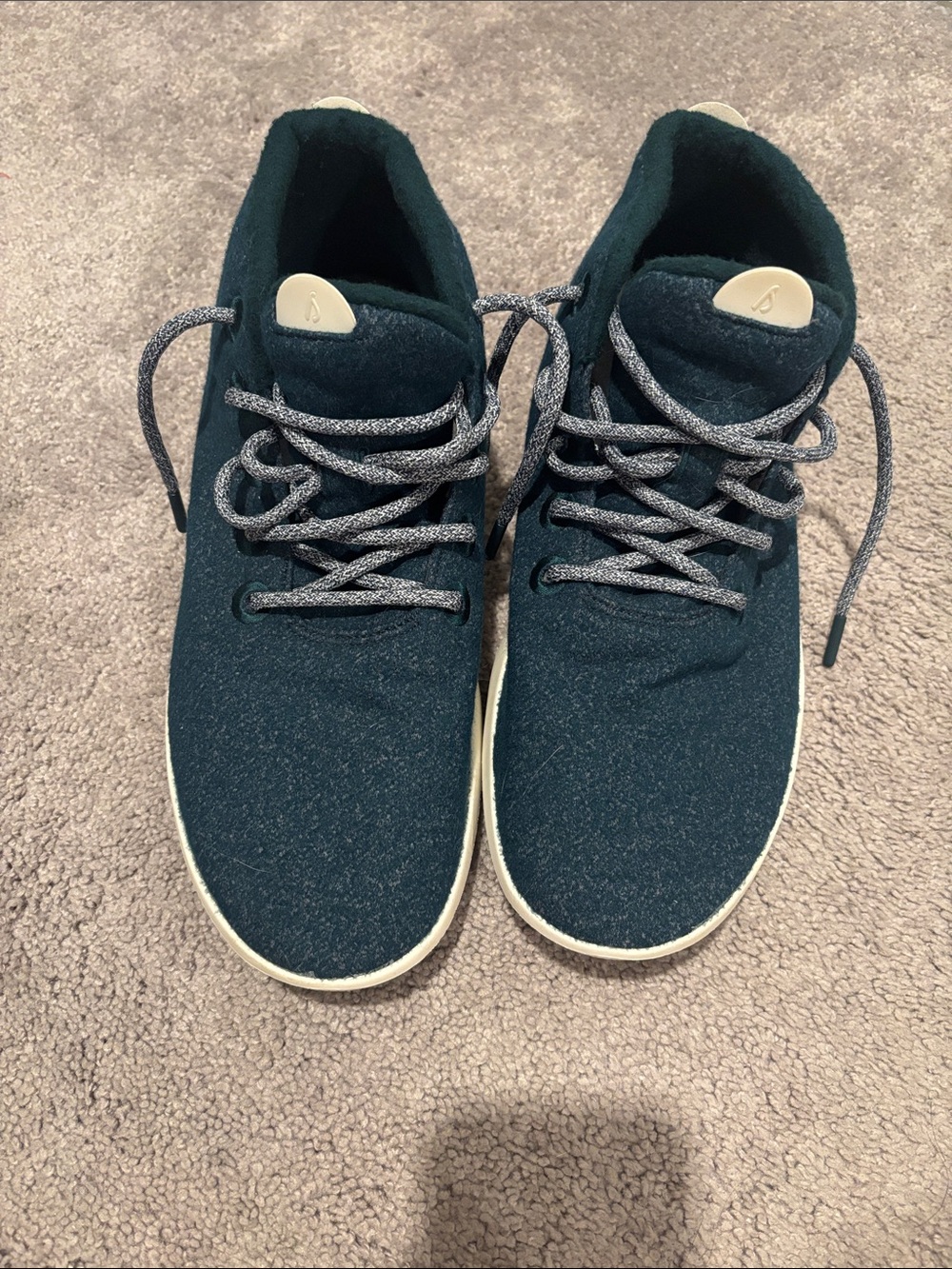 allbirds Dark Teal Wool Runner-Up Mizzle Sneakers with Cream Soles